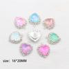 Factory Direct Sales of 10 Pieces of 16 * 20mm Mocha Peach Heart Water Diamond Button Flat Bottom with Loop DIY Clothing Necklac