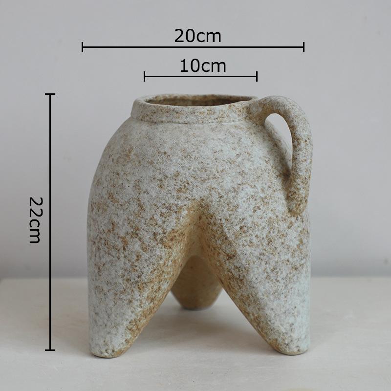 

Imitation Rust Ceramic Vase Mottled Texture Plant Pot Table Decoration Flowers Arrangement Floral Vases Room Aesthetic Decor