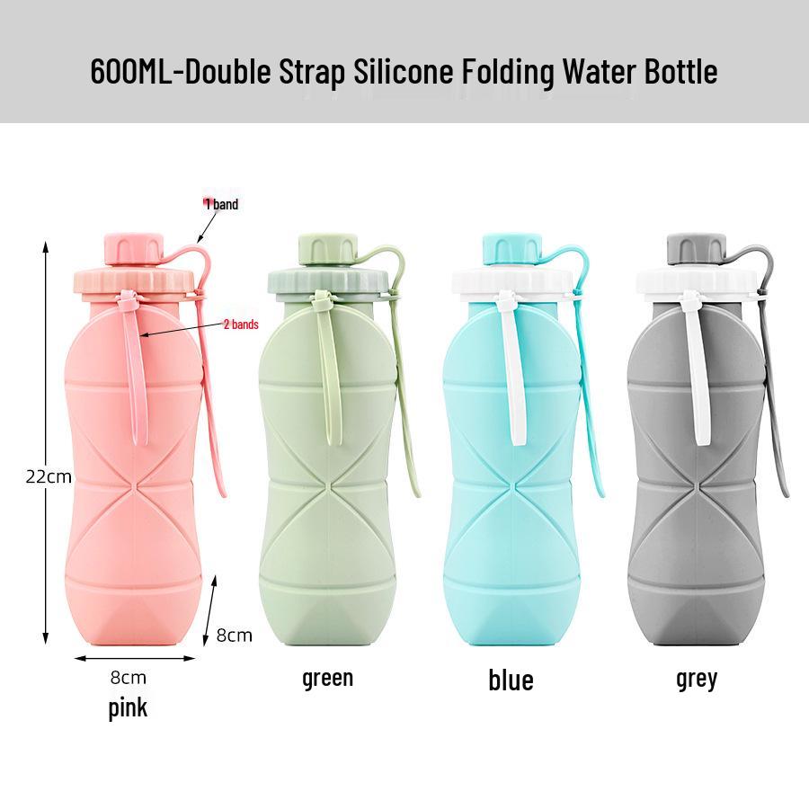 

Креативный складной стакан из высокотемпературного силикона - Портативная дорожная спортивная бутылка большой емкости Pink