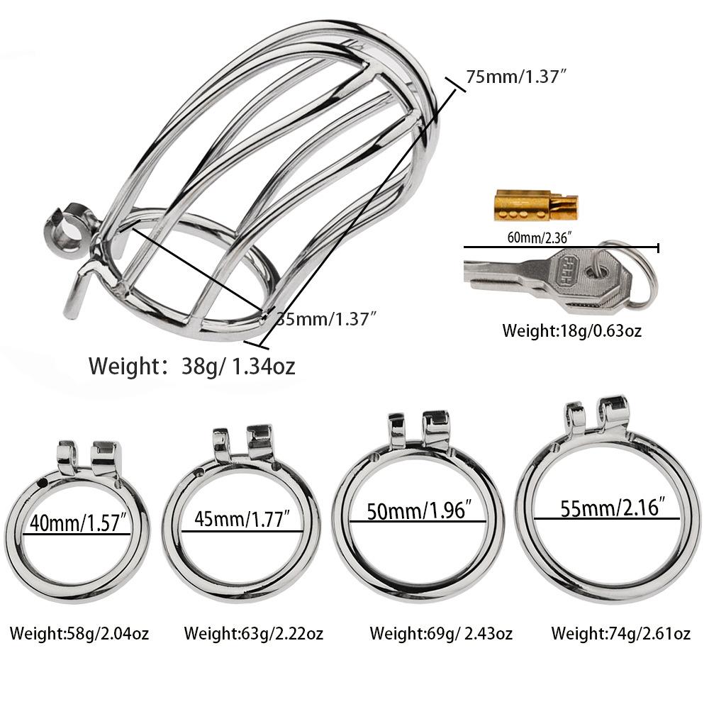 Male Chastity Device Metal Cock Cage Erotic Urethral Lock Sex Toys For Men Bondage Belt Penis Ring Adult Toy