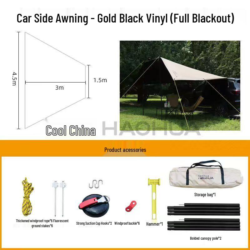 Portable Car Roof Sunshade & Rainproof Camping Canopy Tent