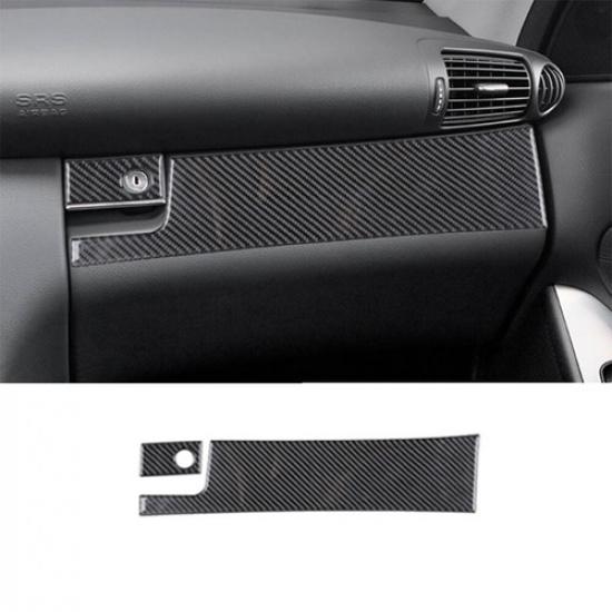 2Pcs Carbon Fiber Passenger Dashboard Cover Trim For Mercedes-Benz C-Class W203