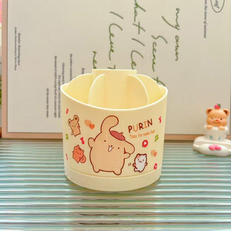 Sanrio Macaron Rotating Pen Holder Office Desktop Storage Box Kulomi Student Dormitory Desk Storage Pen Holder