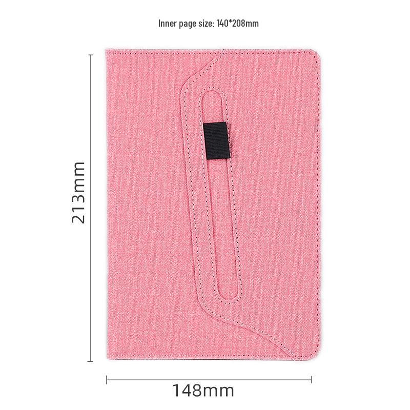 A5 Color-Changing PU Leather Notebook with Pen Holder - Customizable Business Office Diary