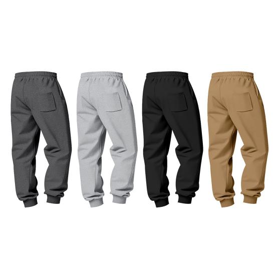 Pantalones de chándal para hombre Joggers elásticos de tiro medio con cordón ajustable Bolsillos reforzados Forro de terciopelo Pantalones deportivos para uso diario