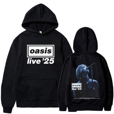 Rock Band O-Oasis Live 25 Tour Merch Huvtröjor Mode Gotisk Vintage Överdimensionerad Mode Långärmad Tröja Herr Dam Tröjor