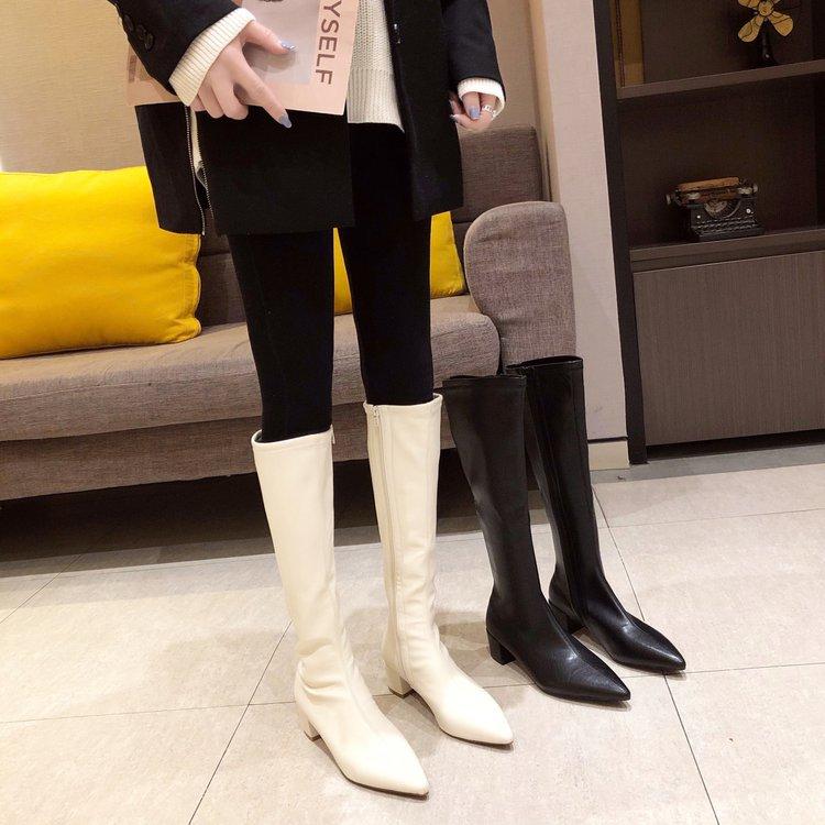 But knee boots women's spring and autumn 2025 new high knight boots square head thick heel medium heel thin long boots