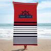 Maritimes gestreiftes Anker-Strandtuch - Marineblau Weiß Schnelltrocknendes Handtuch für Sommerstrand, Pool, Kreuzfahrt, Reisen & Badezimmer