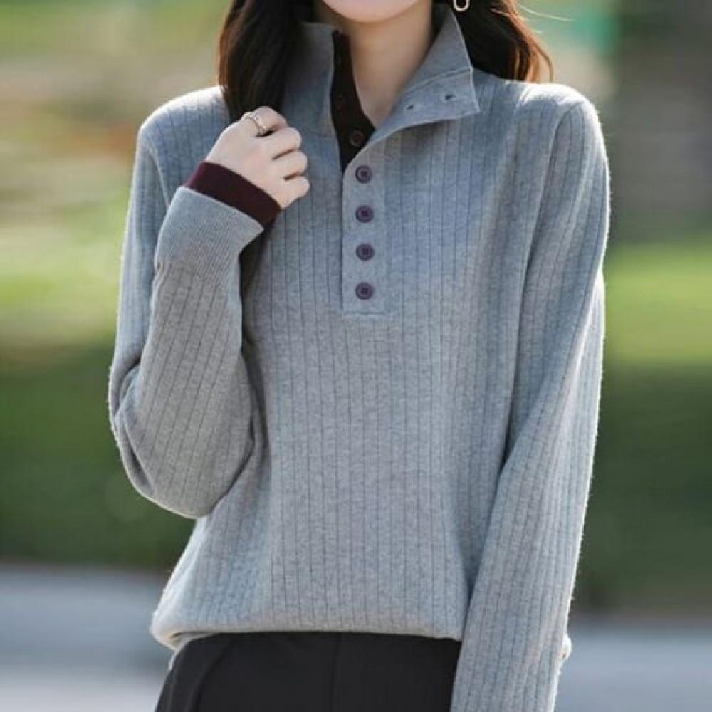 Navava Women Casual Rib Turtle Neck Long Sleeve Knit Nk2723