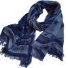 Japanese Batik Navy Blue Scarf Female Polka Dot Triangle Pentagram Double Jacquard Shawl