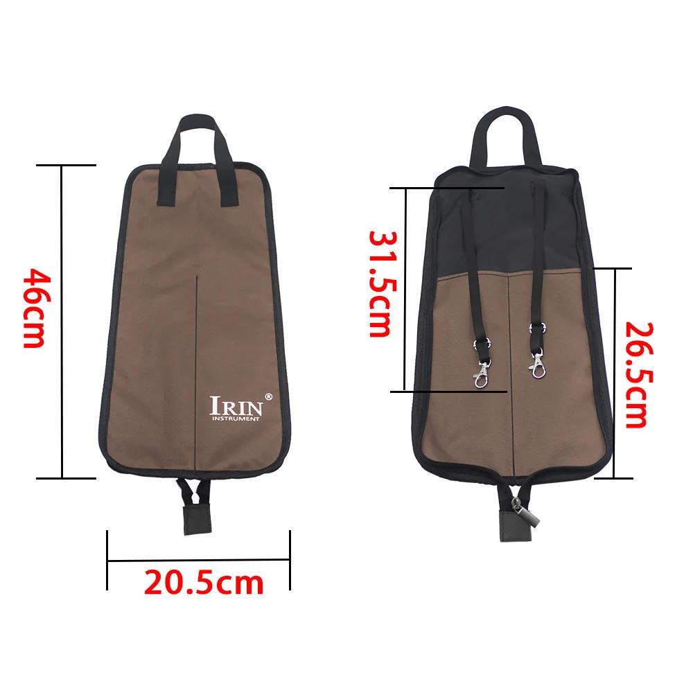 IRIN Drum Stick Bag Oxford Cloth Drumstick Thicken Case Waterproof Handbags Carrying Strap Percussion Instrument Accessories