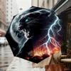 Black Panther Moonlit Storm Umbrella: Automatic Opening & Closing, Outdoor Travel Accessory, Lightweight and Durable