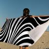 Asciugamano da Spiaggia Nuoto Stampa Zebra Bianca Nera Anime Asciugamano Morbido Assorbente Lavetta Regali per Bambini Viaggio Campeggio Palestra
