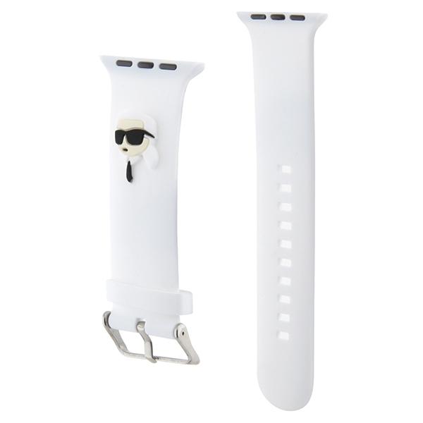 Karl Lagerfeld Pasek Klawmslknh Apple Watch 38/40/41Mm Biały/White Strap 3D Rubber Karl Head