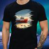 T-Shirt Herren Schlepper Strandlandschaft Motiv Baumwolle Größe S bis 5XL
