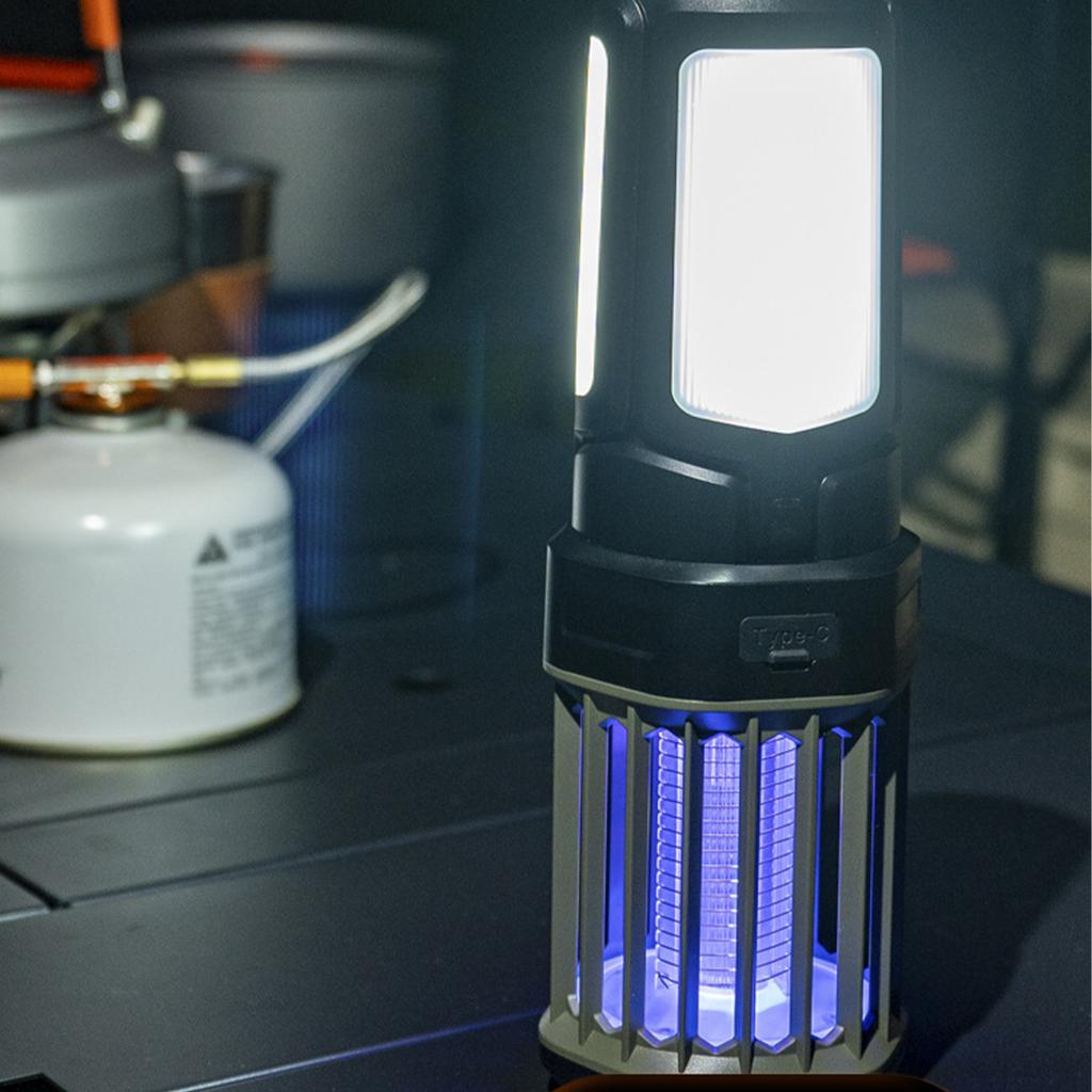 Outdoor Lighting Waterproof Camping Lantern Portable Tent Lantern with Hook Folding Three-petal Mosquito Killer Lantern