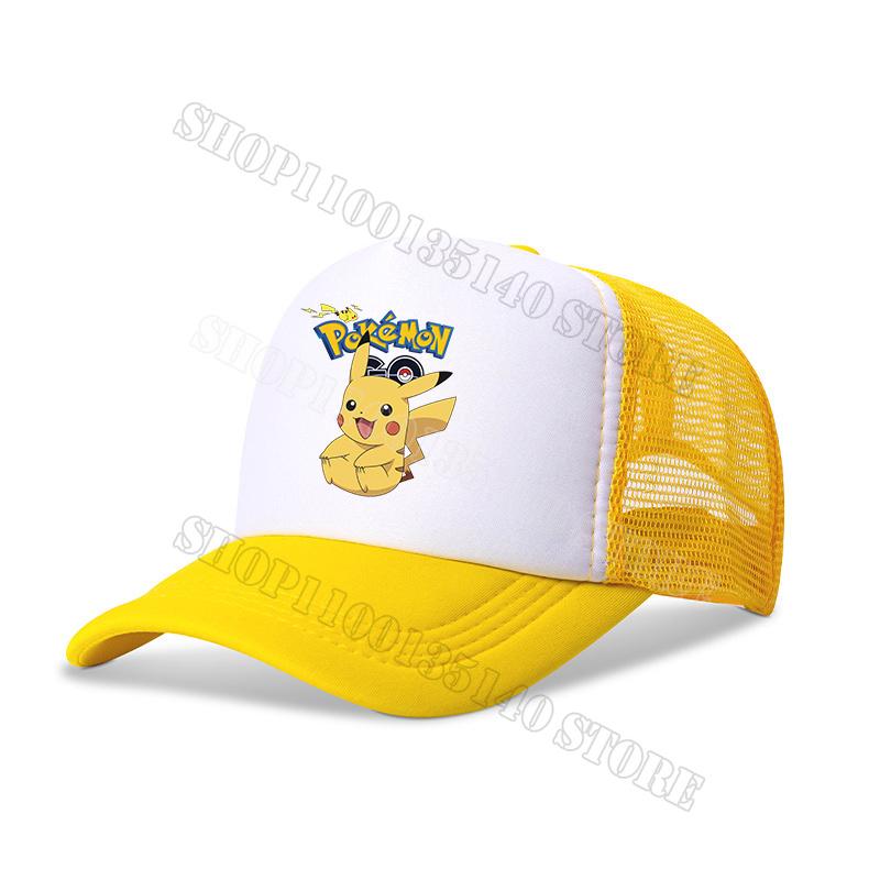 Pokemons Baseball Cap Anime Cartoon Printed Sunshade Peaked Caps Kids Adult Summer Breathable Sunhat Cute Boys Girls Mesh Hats