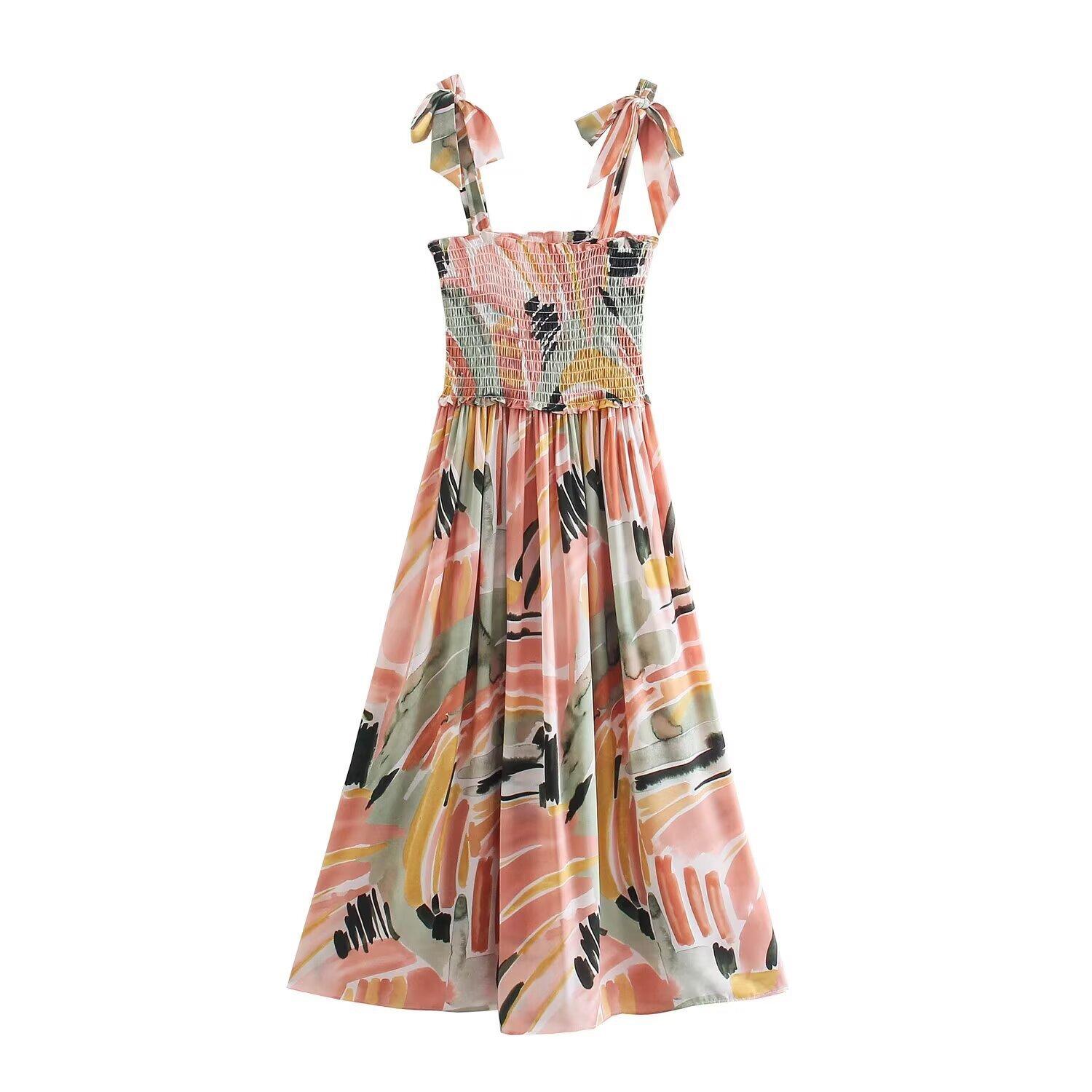 European and American style, new women s fashion, chic, classic style, watermark bow tie dress S