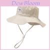 Baby Girls Kids Sun Hat With Solid Color Smiling Face Embroidery Design For Summer Outdoor Protective