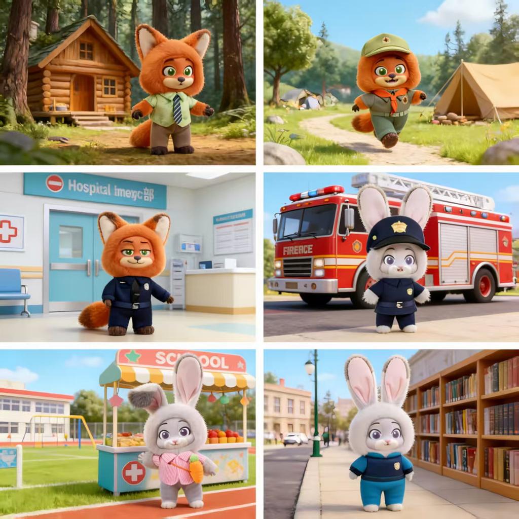 # Zootopia Nick & Judy Growth Journey Series Vinyl Plush Blind Box Lovely Pendant Dolls Christmas Birthday Gift%%