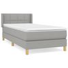 3130225 vidaXL Lit à sommier tapissier avec matelas Gris clair 80x200 cm Tissu