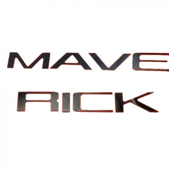 3D Tailgate Letter For -2025 Maverick Emblem Black Red Outline Decor Sticker