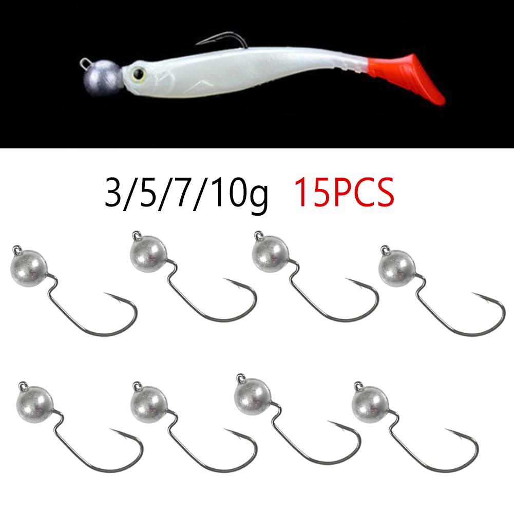 50pcs New Fishing Singe Jig Hooks Lead Head Soft Worm Fishing Tackle Hook 1-10g 50pcs New Fishing Singe Jig Hooks Lead Head Soft Worm Fishing Tackle Hook 1-10g