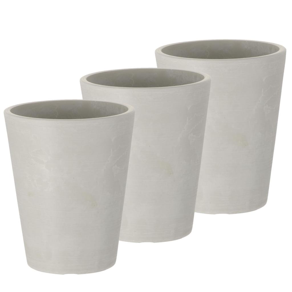 Richell Botany Tall Set of 003288 Planter, 15-inch, White, 3, Vegetable, Outdoor, Soilless, Houseplant, Bonsai,