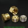 Hexagonal Blind Head Screw Plug, Copper, Male/Female Threads, 1/8", 1/4", 1/2", 1", Pneumatic.