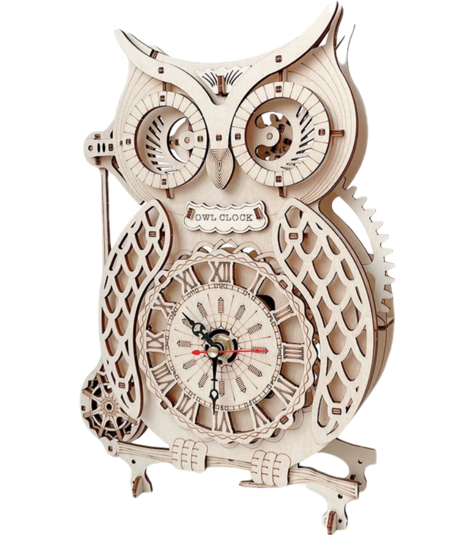 

Деревянные часы-сова Деревянная игрушка с игрушкой-конструктором для концентрации и развития пальцев Деревянно-пластиковая 3D развивающая натуральная поделка для мозга Рождественский подарок Игрушка A sTool,