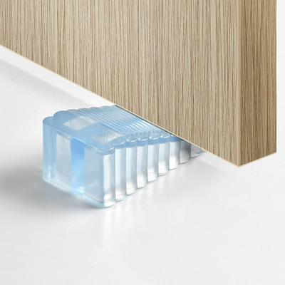 Door Stopper Wall Protector Clear Silicone Heavy Duty Non-slip Anti-collision Carpet Hardwood Tile Stone Concrete Wedge Doorstop Door Bottom