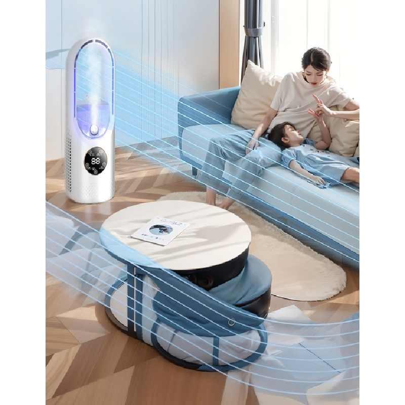 Mini Desktop Cooler Usb Rechargeable Fan With Mist Spray For Office And Home Use