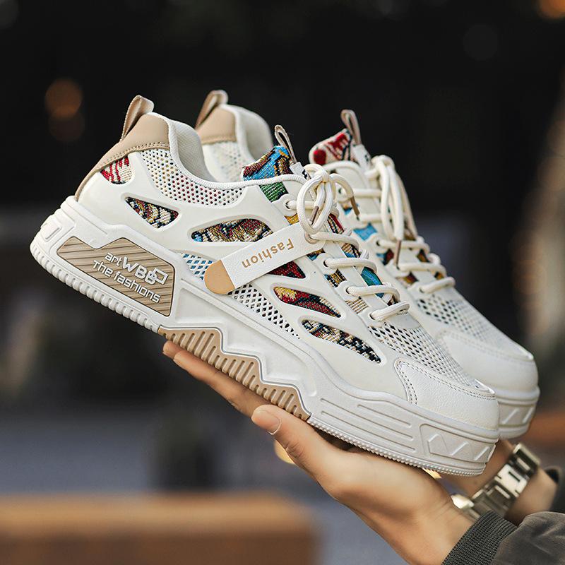 New China-Chic Men's Shoes Breathable and Versatile In Summer Original Casual Board Shoes with Thick Soles and Anti Slip Sports Shoes