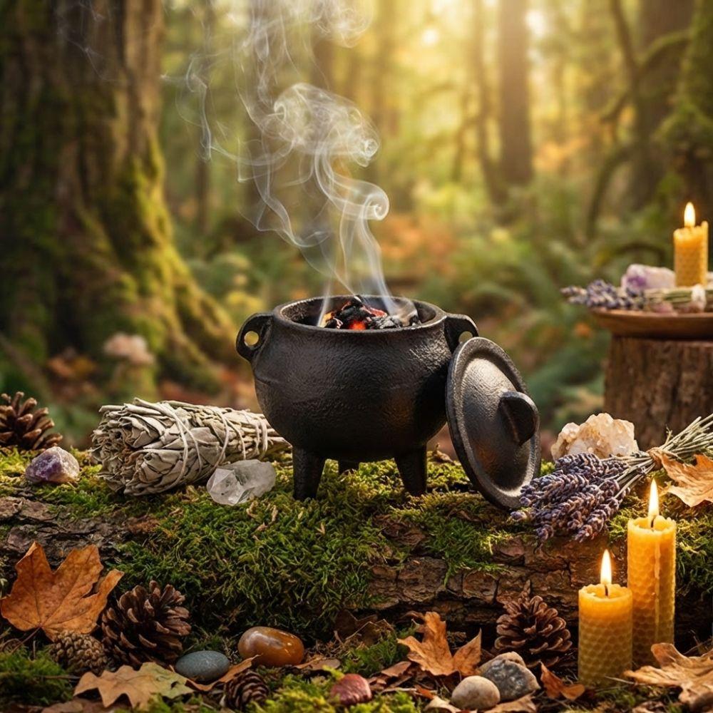 Retro Incense Stick Stove Black Three Legs Pot Creative Aromatherapy Stove Halloween Decoration