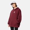 Li Ning Sports Fashion Series American Retro Fleece Loose Hooded Printed Letter Casual Sweatshirt Women sweatshirt Bicycle-Red AWDU923-15