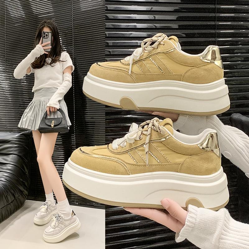 2025 New Women Shoes Pu Thick Sole Women Non-Slip Increase Wear Shoes Outdoor Leisure Brand Walking Shoes