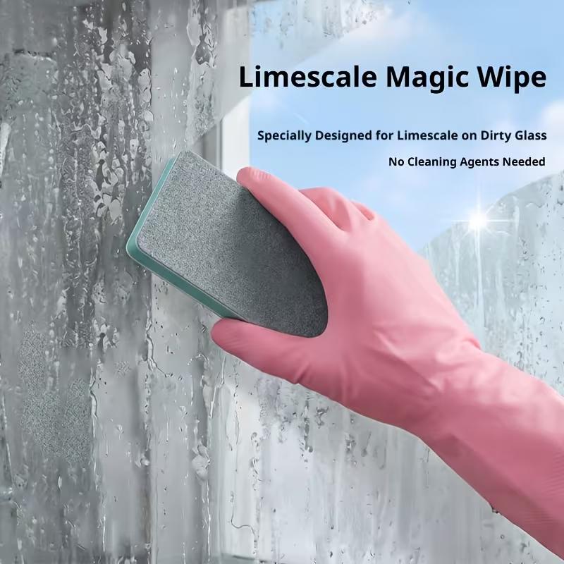Multifunctional Bathroom Glass Cleaning Sponge Magic Limescale Eraser Shower Glass Tile Cleaner Double Sided Cleaning Brush Stain Remover