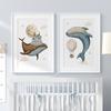 Whale Turtle Castle Balloon Nordic Nursery Wall Art Posters Art Prints Canvas Painting Pictures Baby Kids Room Home Decoration