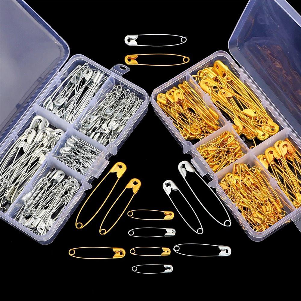 150Pcs/Box Durable 27/32/38/45/55mm Safety Pins Large Small DIY Sewing Tools Assorted Size Sew Brooch Apparel Accessories