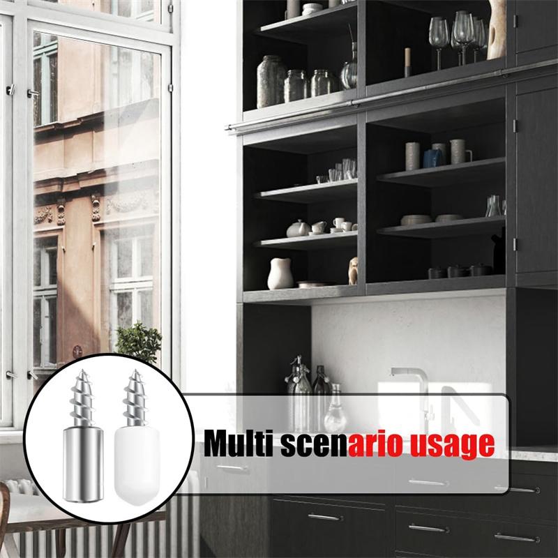 Self Tapping Screw Cabinet Shelf Bracket Laminate Support with Rubber Sleeve Non-Slip Layer Glass Plate Holder Fixed Screw
