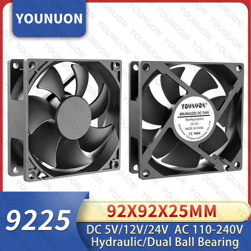 92mm 9225 Cooling Fan DC 5V 12V 24V  92x92x25mm Cooler Fans PC Case CPU Brushless Cooler 9cm Sleeve/Dual Ball Bearing Radiator 5V Hydraulic 2PIN чёрный