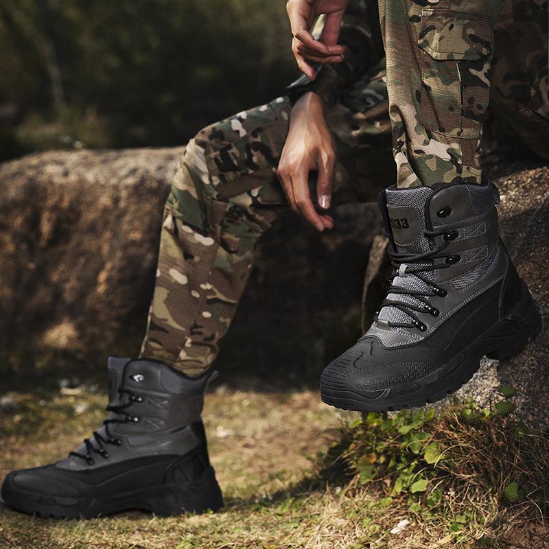Men's Tactical Desert Hiking Boots - Large Size Military Combat High-top Field Boots