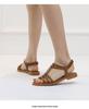 2025 Summer Bohemian Retro Flat Roman Sandals: Comfortable Hollow Design for Travel and Beach