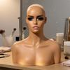 Mannequin Head with Shoulders Toned Hairpiece display Bust Smooth