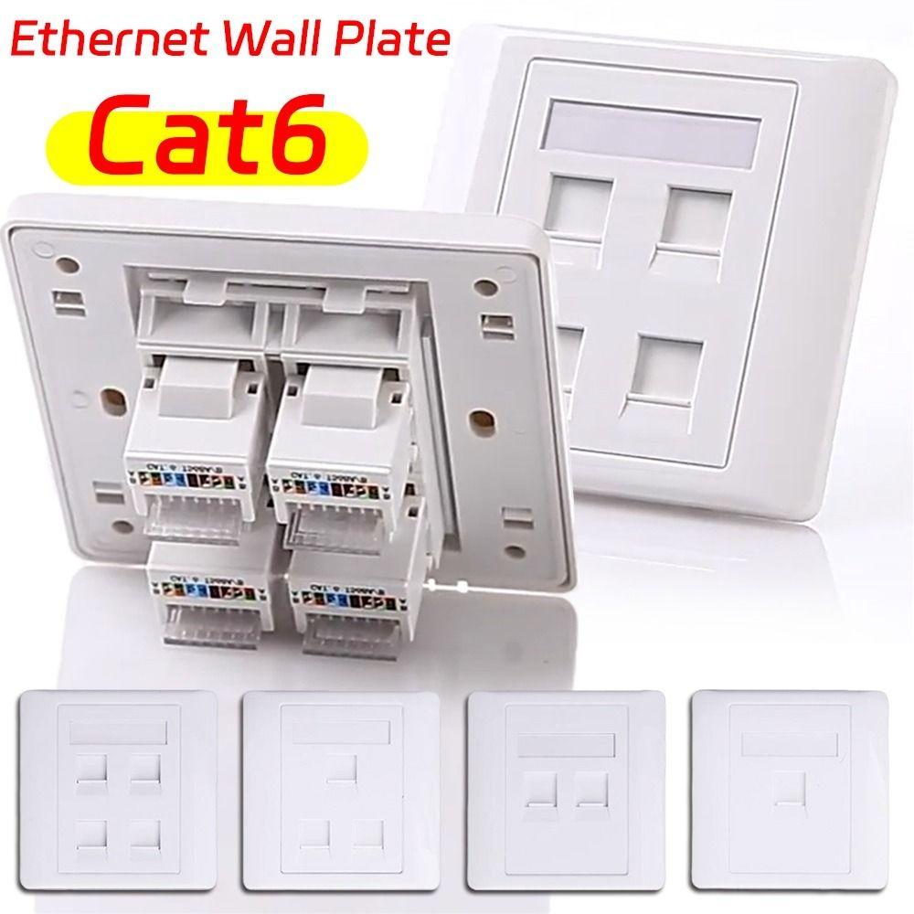 1Pcs CAT5E CAT6 CAT6A CAT7 CAT8 Network Wall Panel LAN Ethernet Cable Interface  Home Office Network