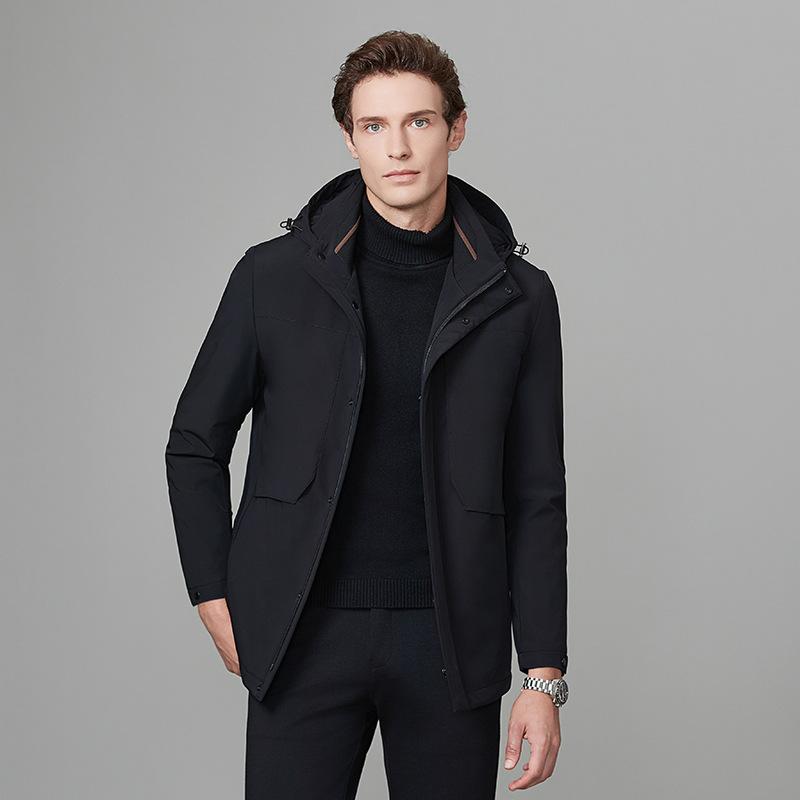 Winter down jacket for men, goose down lining, business top for young and middle-aged people, winter cold-proof clothing