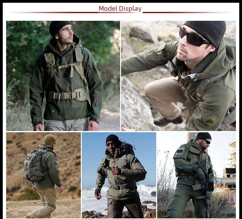 Men's 3-in-1 Tactical Soft Shell Jacket - Thickened, Windproof, Warm.