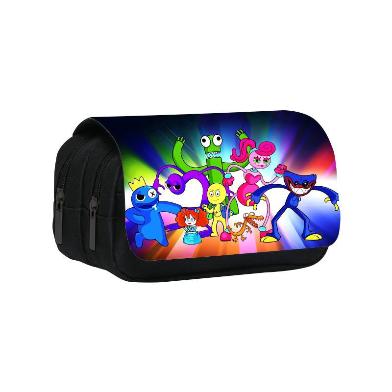 Rainbow Friends Double Layer Pencil Case With Large Capacity For Students And Kids