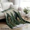 1 Plush Flannel Christmas Snow Print Blanket - Comfortable and lightweight beige-friendly, perfect for the office, chair