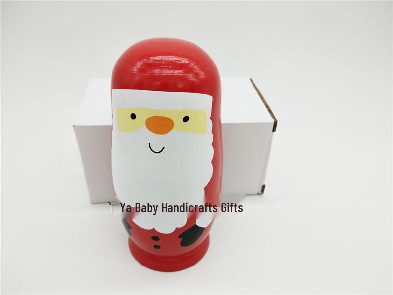 Santa Claus Matryoshka Doll: Six-Layer Wooden Educational Toy & Home Decor Gift